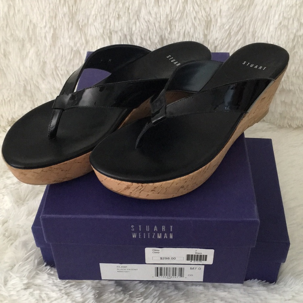 Brand New Stuart Weizmann thong style wedge.
